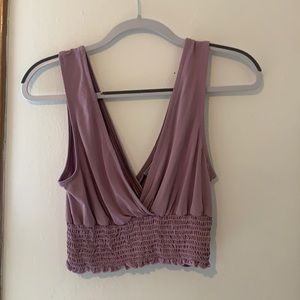 Urban Outfitters lavender deep V crop top